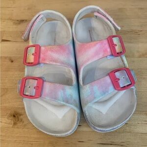 Kids Pastel Sandals with Pink Buckles